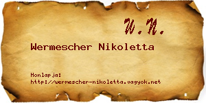 Wermescher Nikoletta névjegykártya