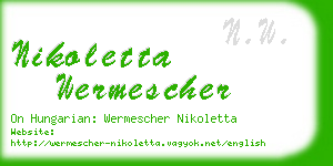 nikoletta wermescher business card